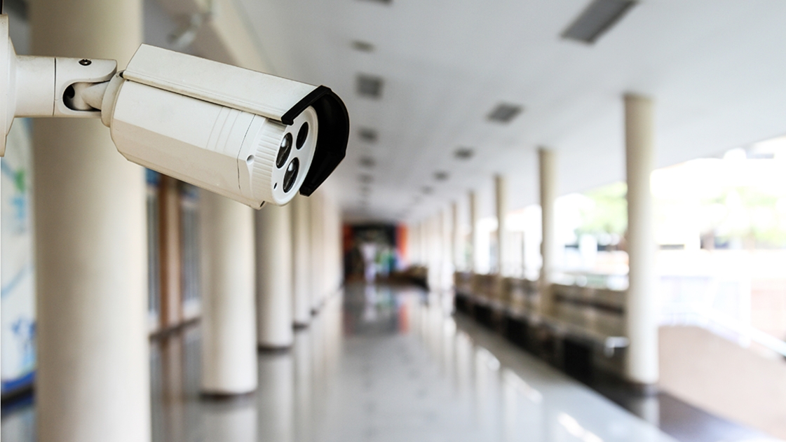 A school's security video camera.