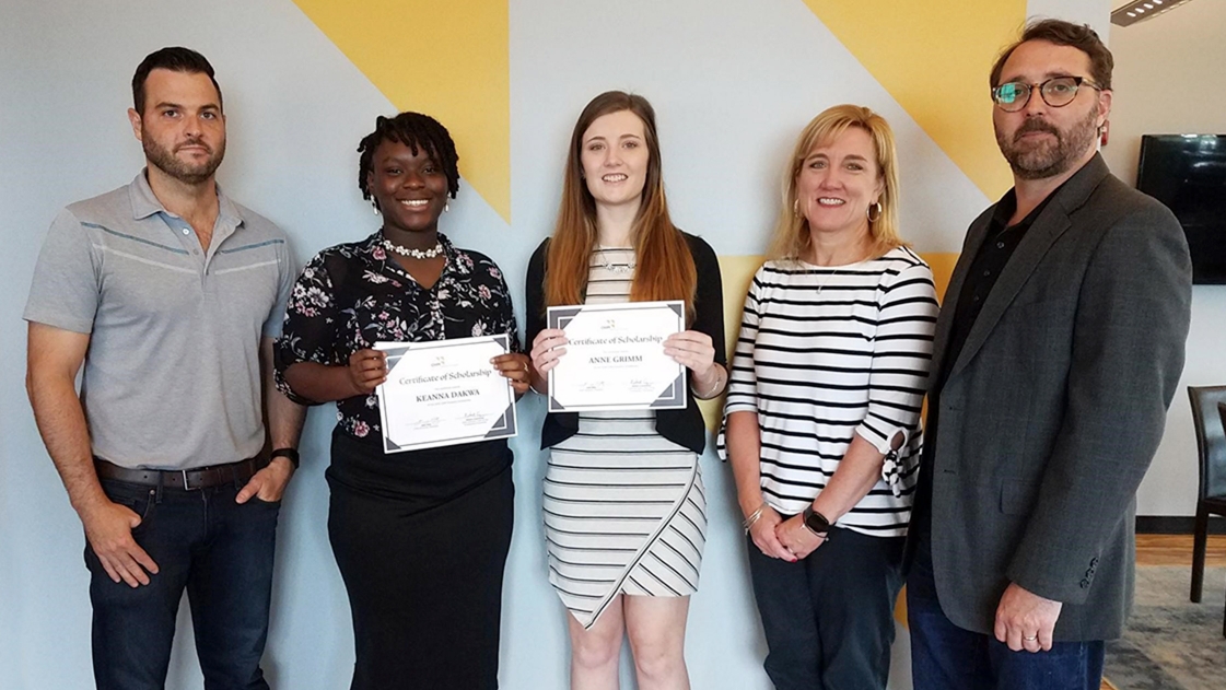 2019 Diversity Scholarship Winners at OHM Advisors office in Columbus.