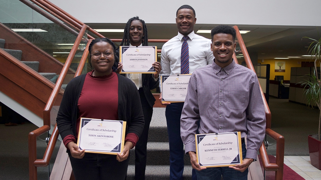 2019 Diversity Scholarship Winners at OHM Advisors office in Livonia.