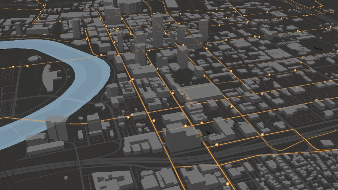 Our planning team models access for city residents to nearby transit stops.