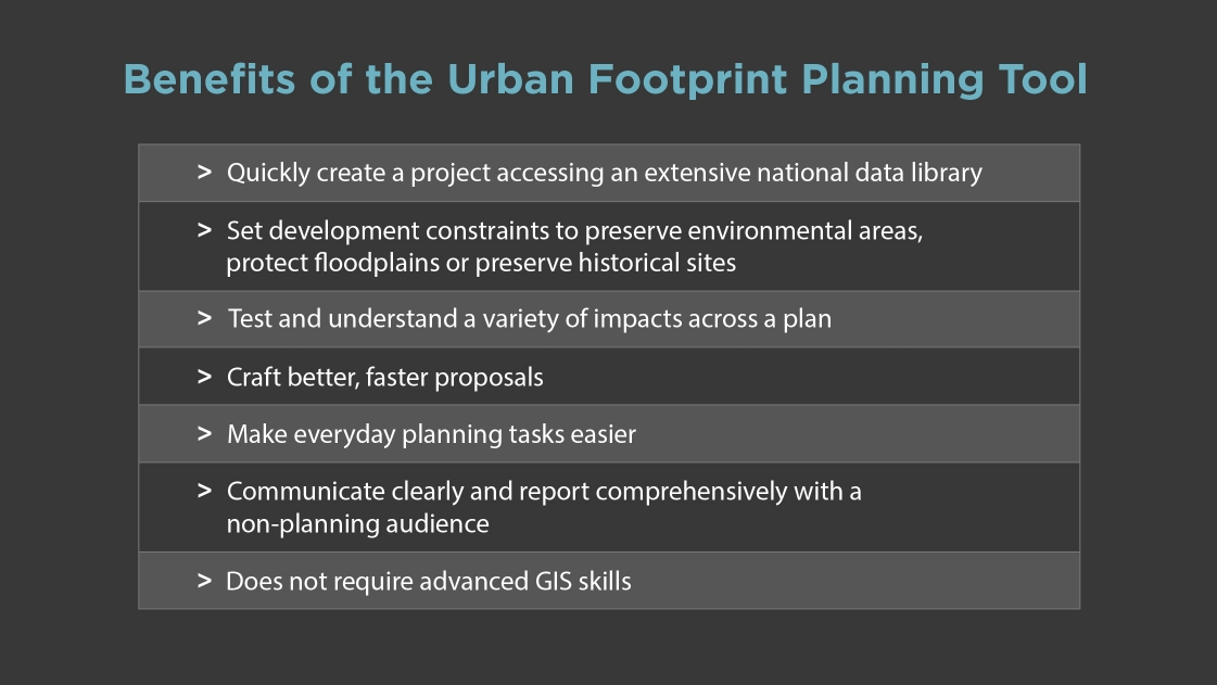 Benefits of the Urban Footprint Planning Tool