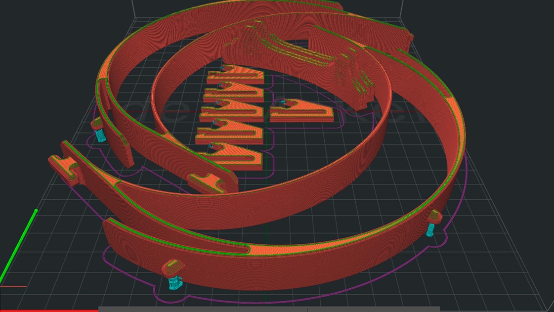 The CAD design model for the slicer of the face shield.