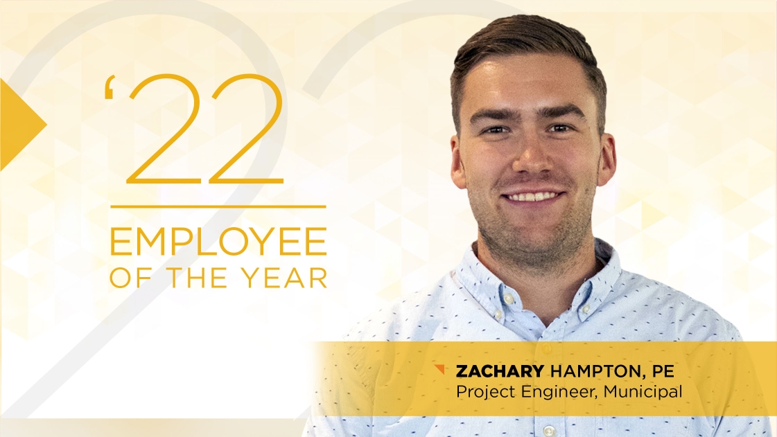 Zachary Hampton, 2022 OHM Advisors Employee of the Year