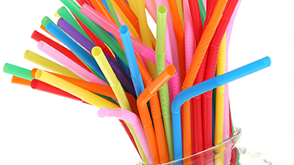 Colorful array of drinking straws