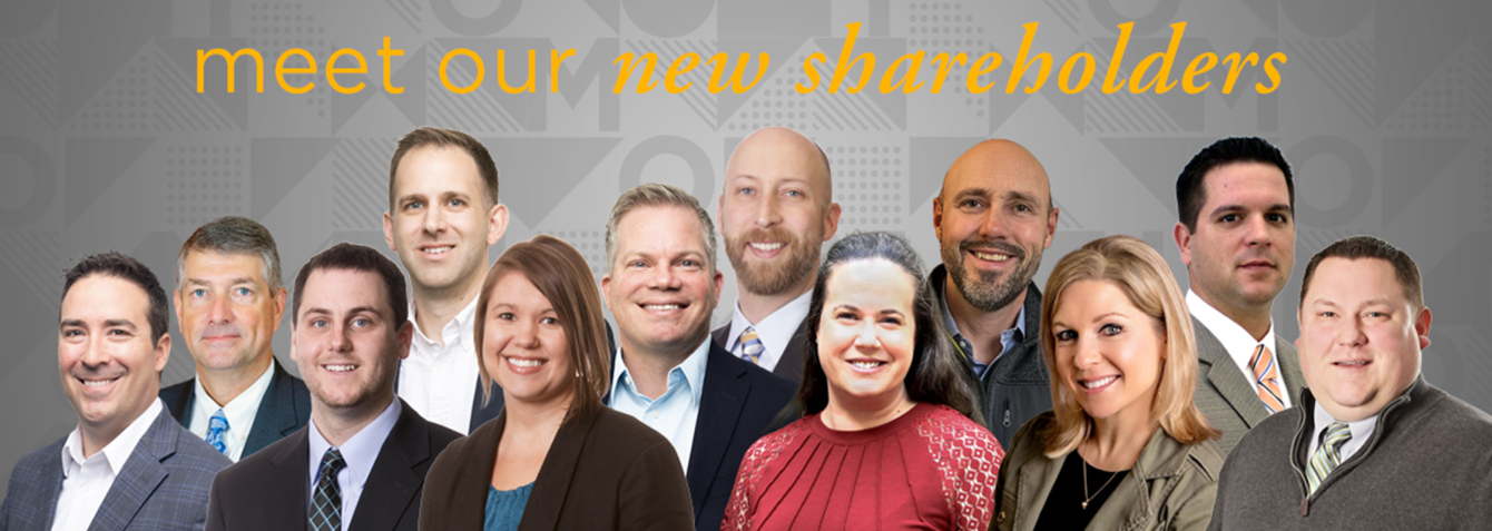 Group photo of the 12 new shareholders announced by OHM Advisors in November 2025