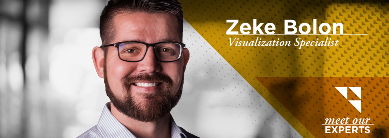 Zeke Bolon, OHM Advisors, pictured against a blurred background.