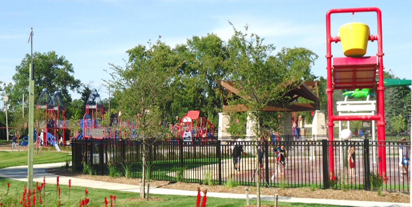 The splash pad and playground at Westland Tattan Park.