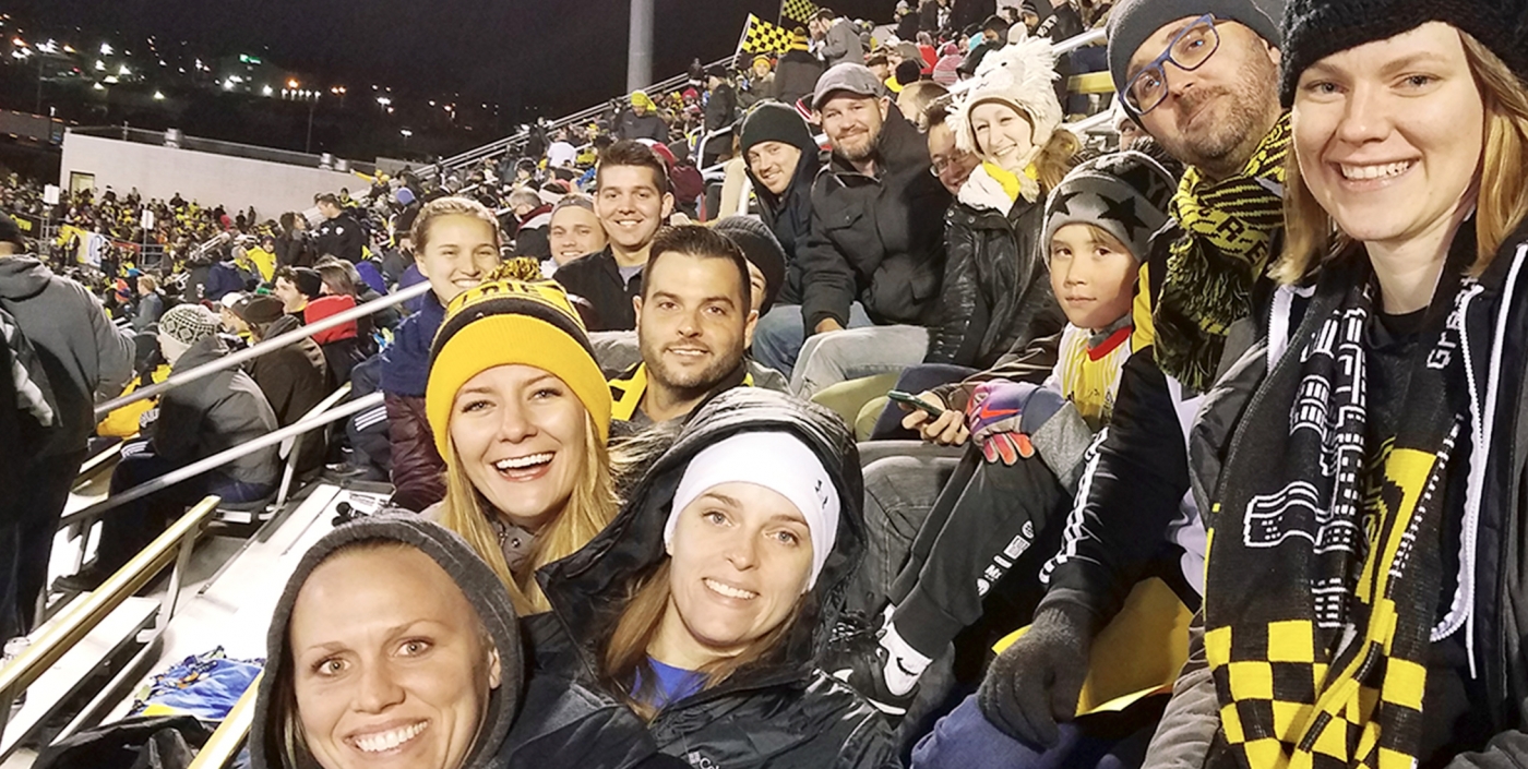 The OHM Advisors Columbus team attends a Crew Playoff Game.