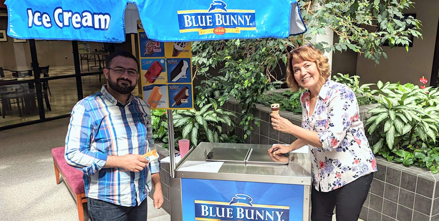 The OHM Advisors Livonia office hosts an ice cream social.