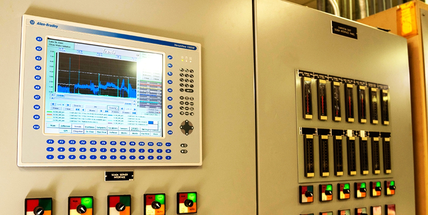 A SWAN sensor measures Total Residual Chlorine levels in real-time.