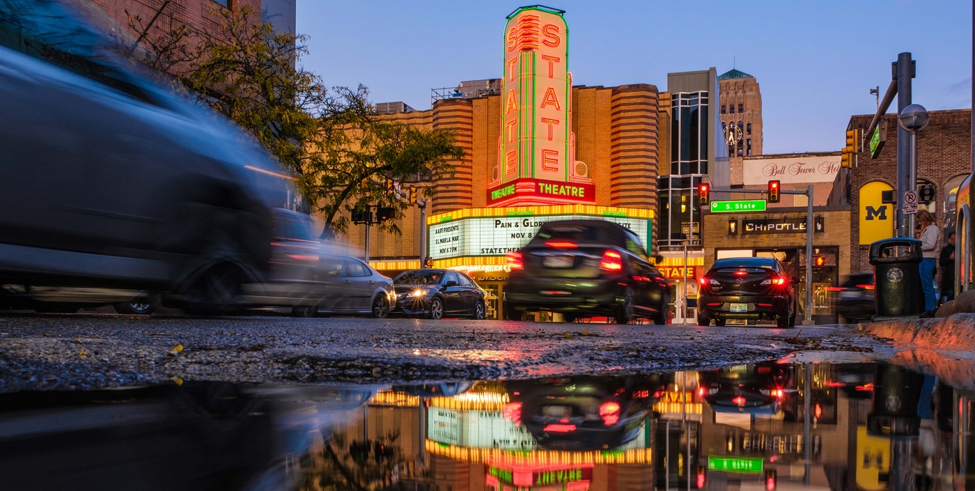 The City of Ann Arbor, Michigan's downtown State Theater.