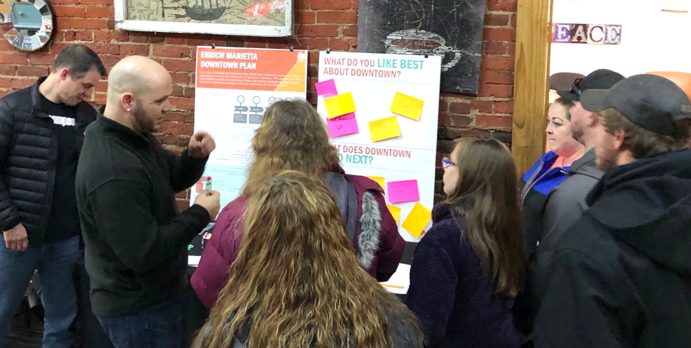 OHM Advisors' planning team works with the Marietta community to create a Historic Downtown vision.