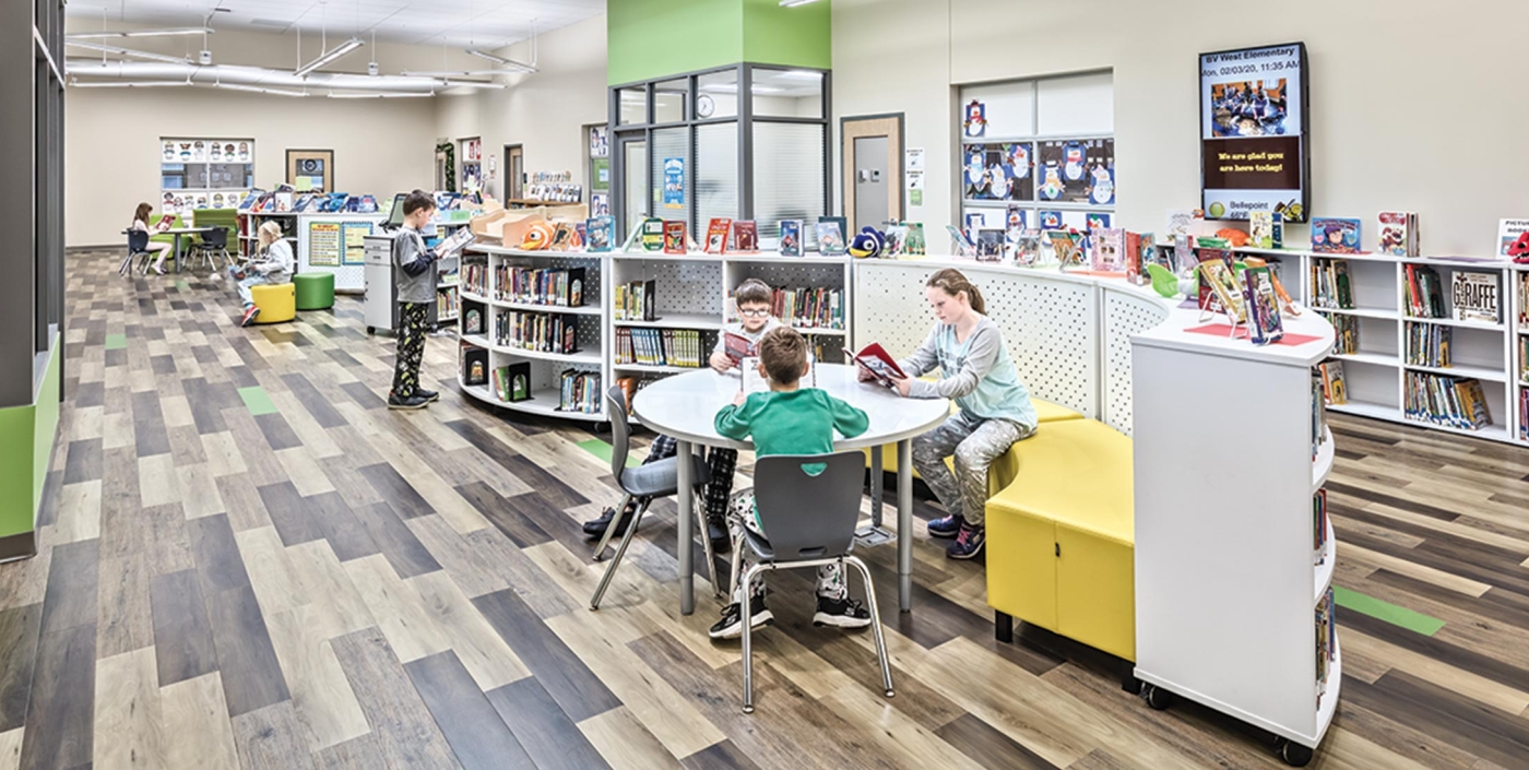 Buckeye Valley students read comfortably in extended learning areas.