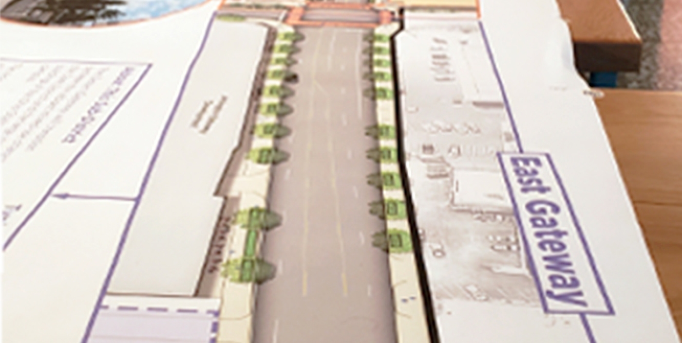 The potential future Lane Avenue map laid out during a community meeting.