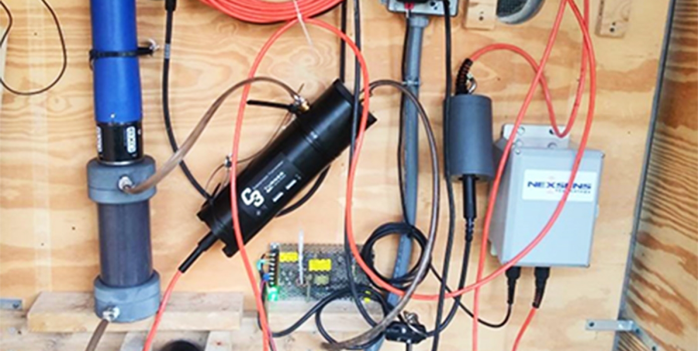 Clinton River monitoring equipment in shed