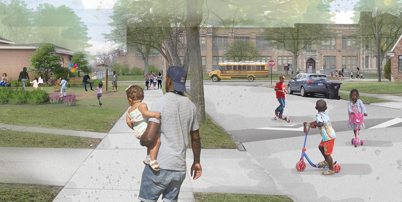 Rendering for East Warren / Cadieux Neighborhood project