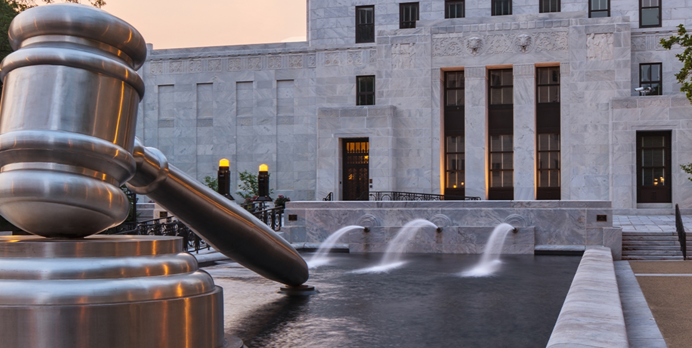 Newly renovated fountain pool located in front of the historic Ohio Supreme Court building.