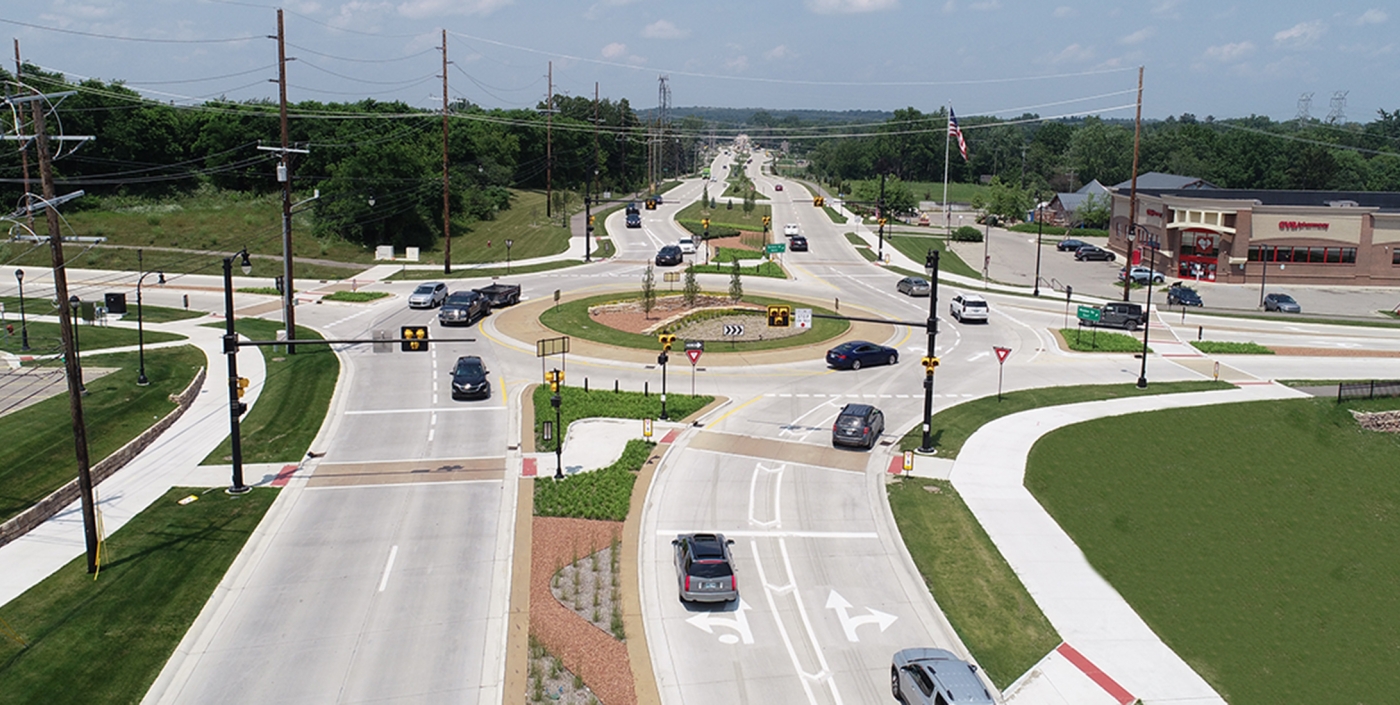 The Baldwin Road project is a showcase for a safe and attractive corridor with limited roadside space.