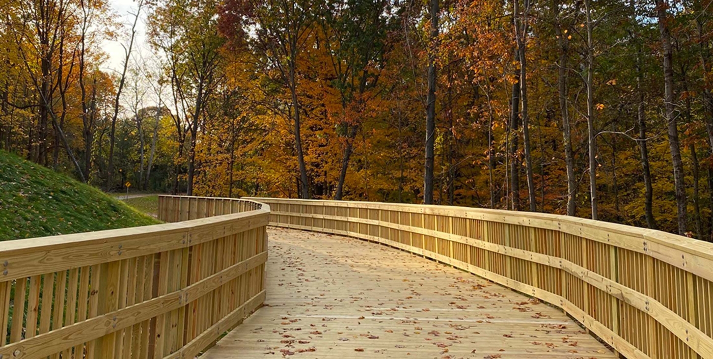 Looking west on Clarkston Regional Pathway boardwalk