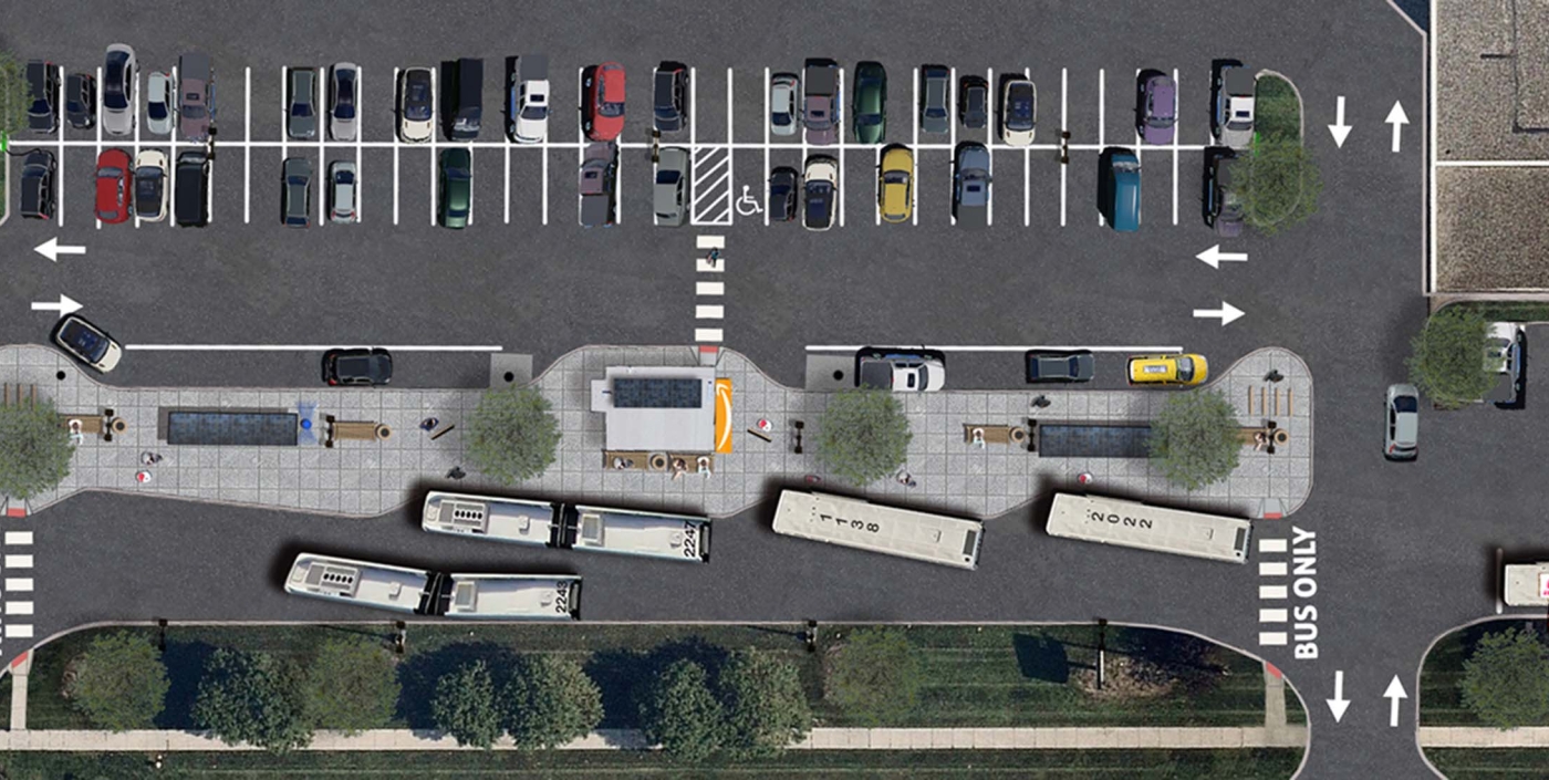 SMART Park and Ride Gratiot Platform Rendering