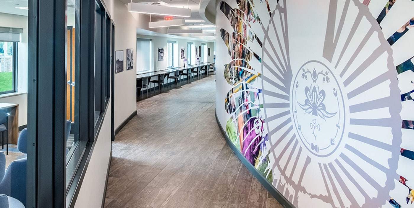 Hallway cultural art SCIT Tribal Ops Center
