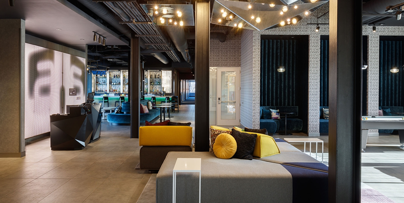 Aloft Hotel lobby entrance