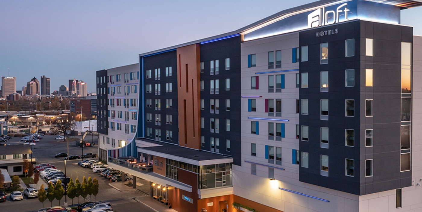 Aloft Hotel Header image night sky
