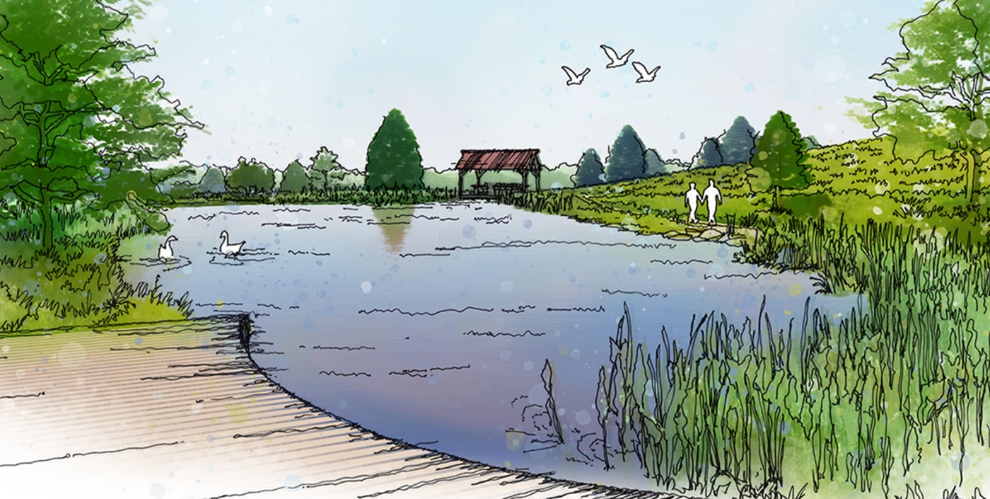 Makers Mark Star Hill Farms rendering Upland Pond