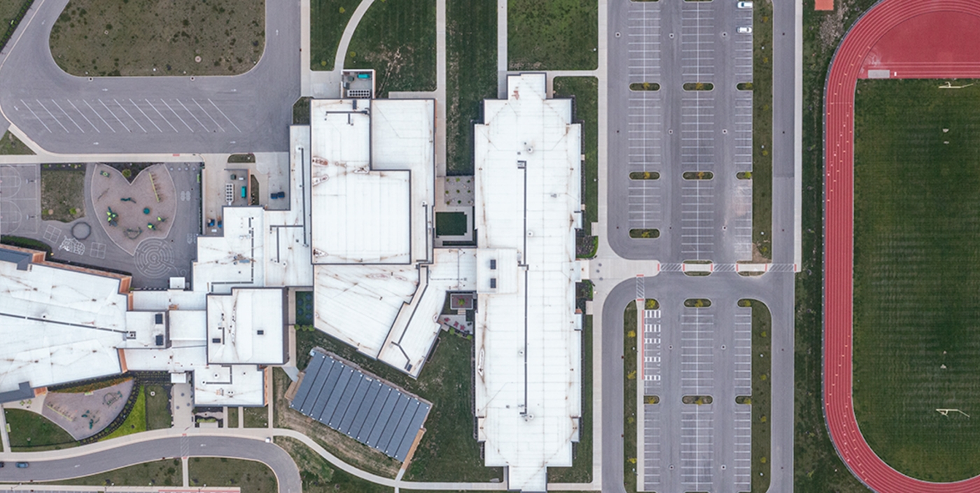 Aerial view of the Dublin campus of Eversole Run and Abraham Depp schools