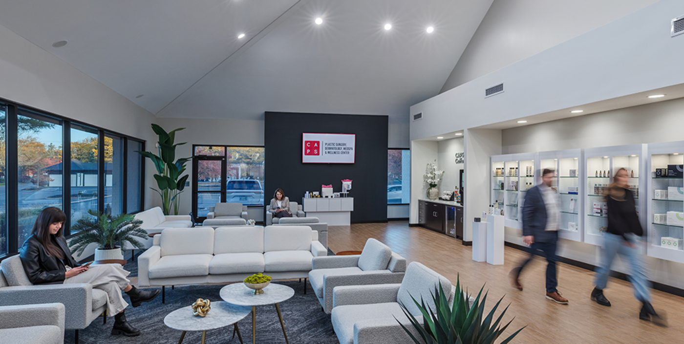 One of several waiting areas at the CAPS building in Upper Arlington.