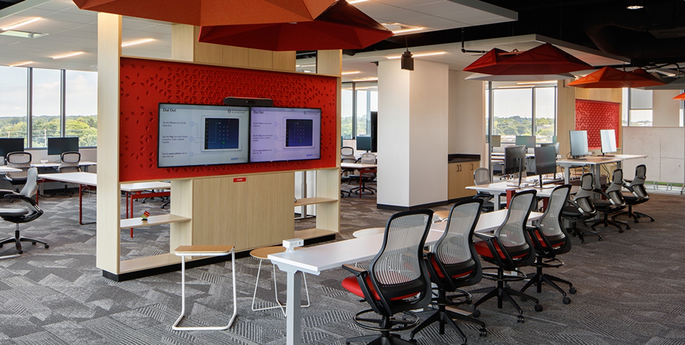 Open work and collaboration space at Fuse Innovation Center.