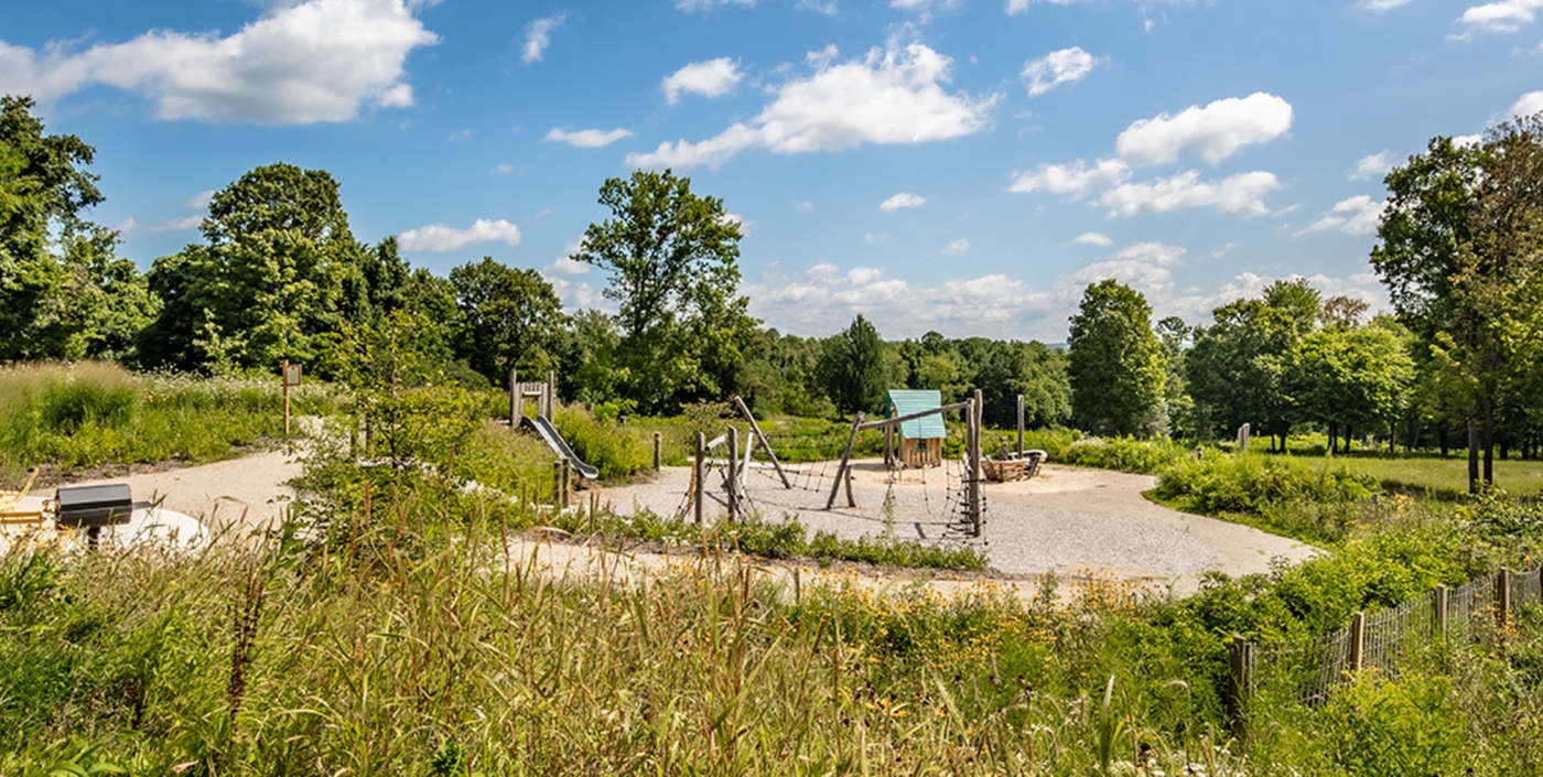 Play structure at Legacy Woods