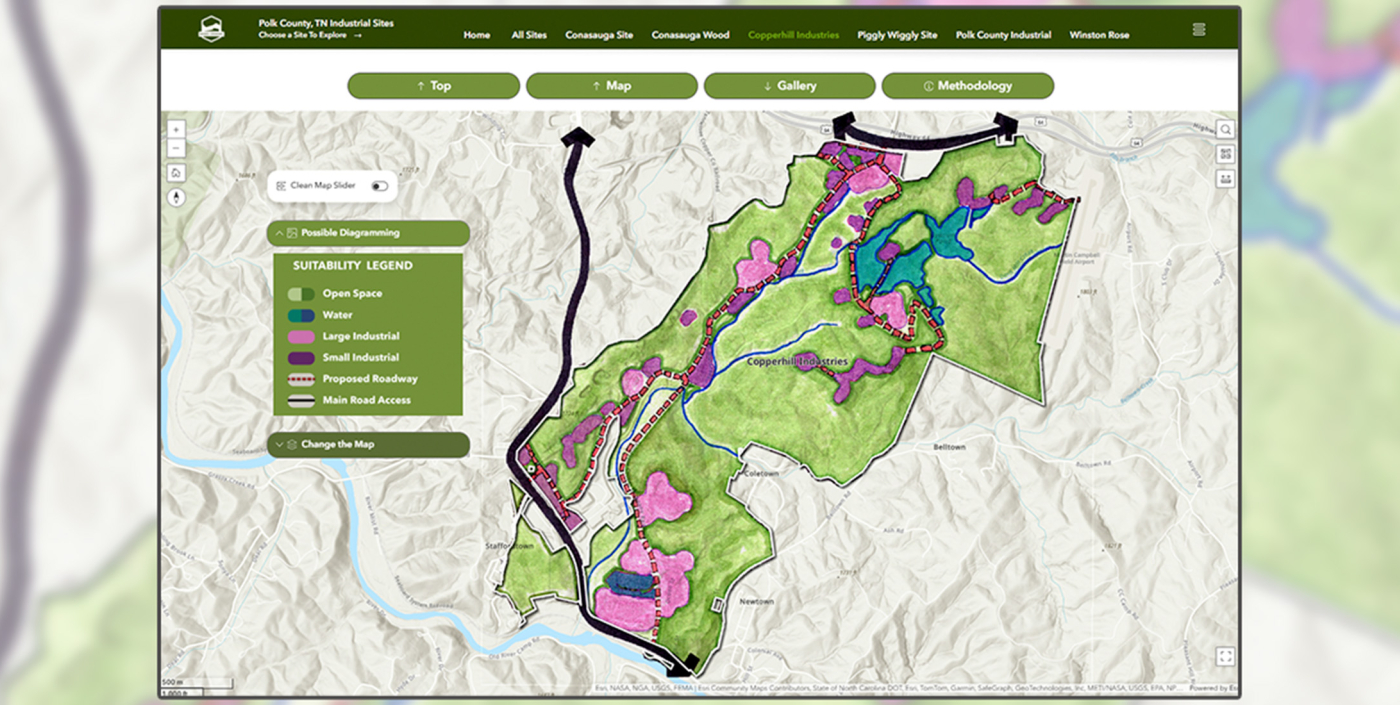 Full color map of an industrial site available for development in Polk County