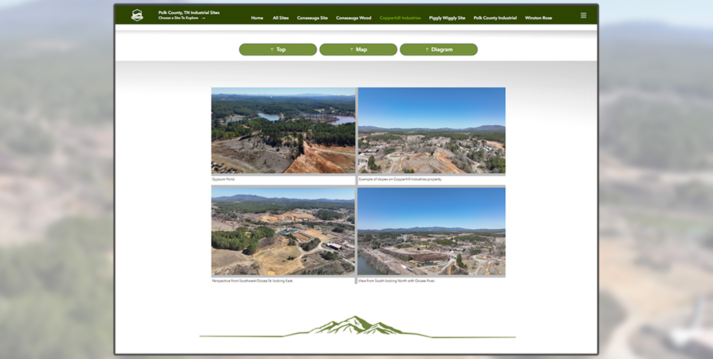 Screenshot of industrial sites available for development in Polk County 