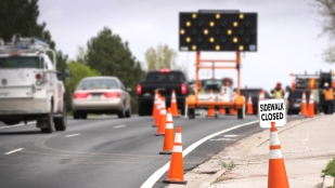 Heavy road construction traffic