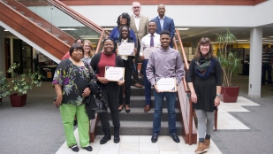 The 2019 Diversity Scholarship winners receive funds for college.