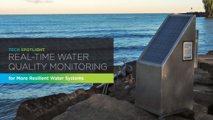 Tech Spotlight blog header Edgewater Beach water quality monitoring