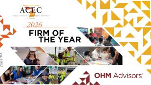 Image of OHM Advisors team members collaborating and working with the community.