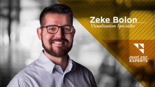 Zeke Bolon, OHM Advisors, pictured against a blurred background.
