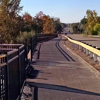 The new Novi Metro Connector Trail, created by OHM Advisors, provides safer traveling pathways for bicyclists and pedestrians.