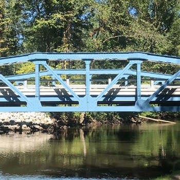 M-86 truss bridge restored with a fresh new coat of paint