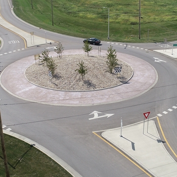 The new single-lane roundabout at Norton and Johnson Road in Franklin County, OH