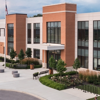 Front entrance at Dublin Eversole Run Middle School