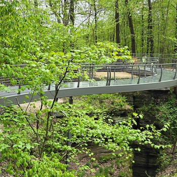 Glass bridge at Nelson-Kennedy Ledges State Park