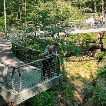 Falls overlook at the Nelson-Kennedy Ledges State Park