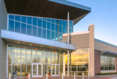 Westland, Michigan’s City Hall boasts expansive glass panels so daylight can flood an open concept interior.