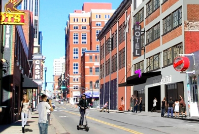 The proposed Marriott Moxy Broadway hotel street view