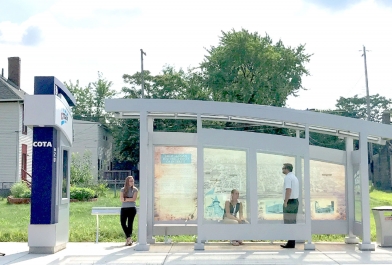 The Central Ohio Transit Authority's first Bus Rapid Transit, the CMAX.