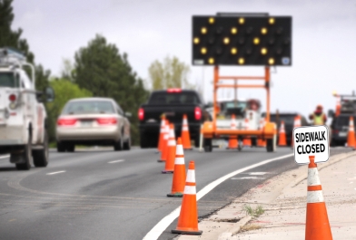 Heavy road construction traffic