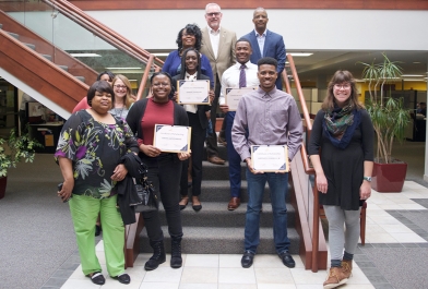 The 2019 Diversity Scholarship winners receive funds for college.